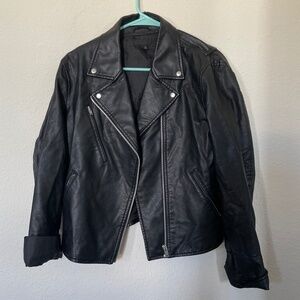 Black Uniqlo vegan leather jacket M women’s